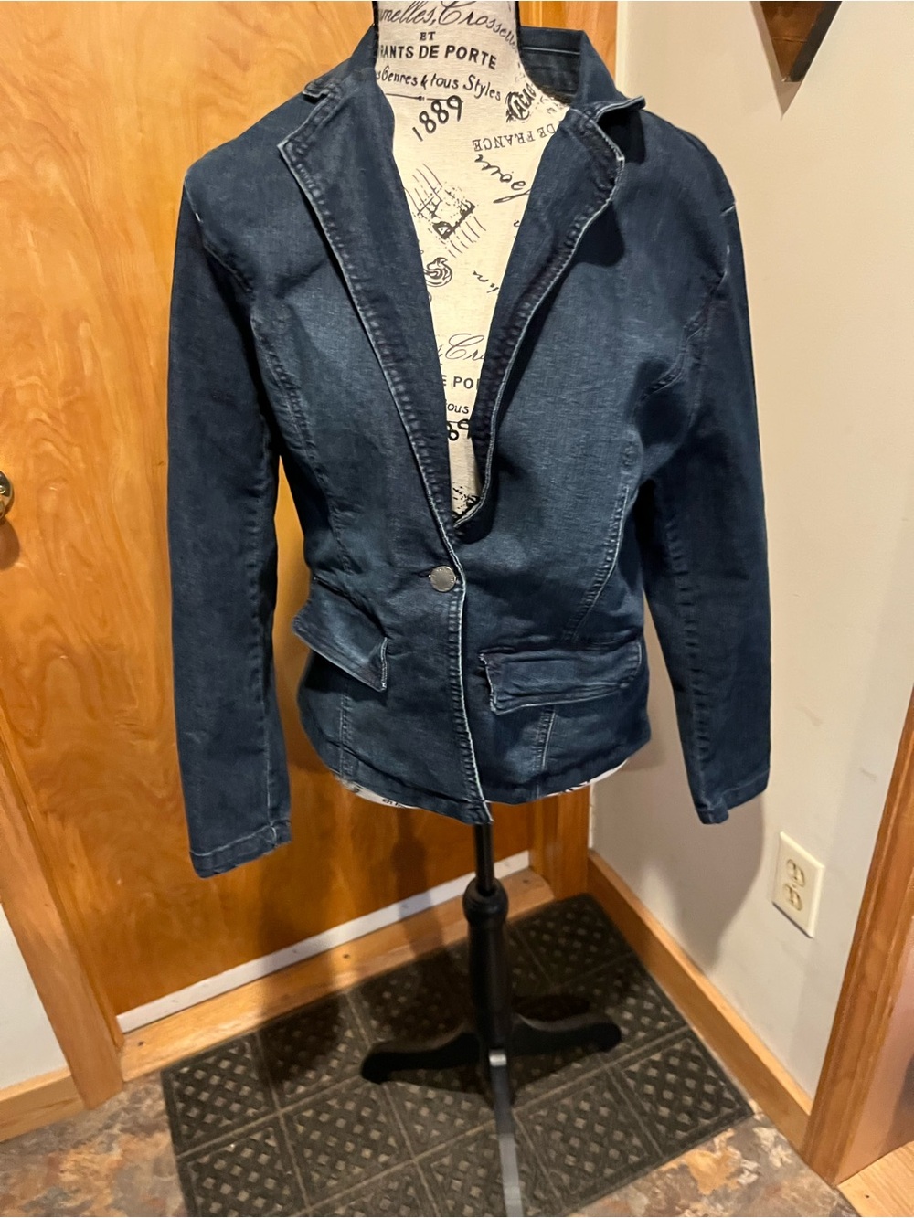 Angels Dark Blue Denim Blazer Jacket